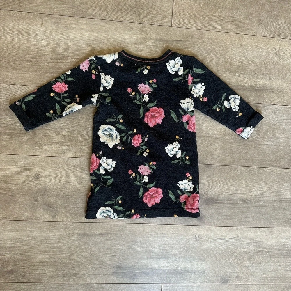 Old Navy Floral Light Sweater Long Sleeve Dress Baby Girl 6-12 Months VGUC